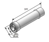 SAUNIER 80/125 cső 50 cm*Megszűnt-0