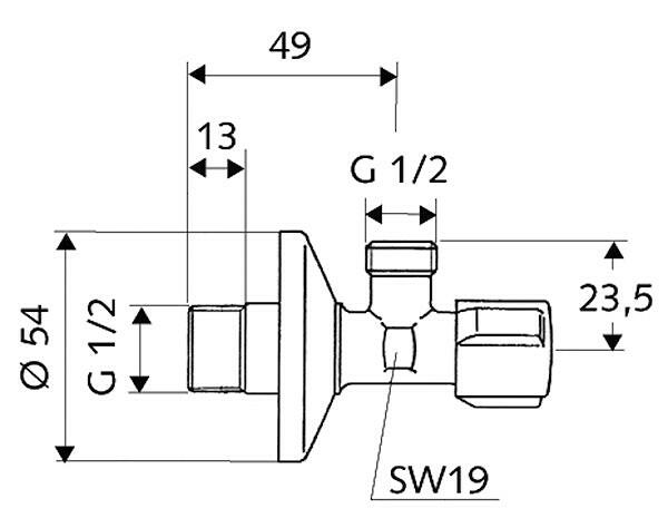 SCHELL Sarokszelep 1/2" - 1/2" (0521706)