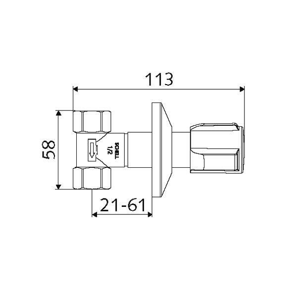 Schell csempeszelep 1/2"-1