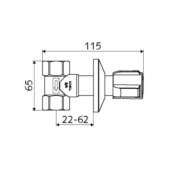 Schell csempeszelep 3/4"-1