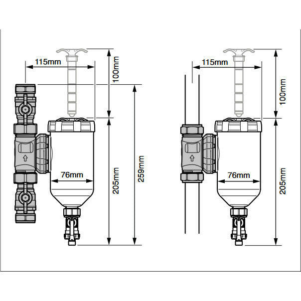 Sentinel Vortex 300 iszapleválasztó, mágneses, 3/4" + ajándék X100 inhibitor adalék