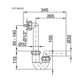 Styron kondenzvíz szifon 32-es csatlakozással (STY-300-32)-1