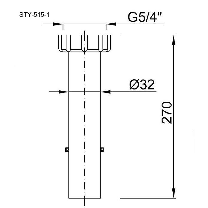 Styron mosdószifon hossz. 32 műanyag 240mm