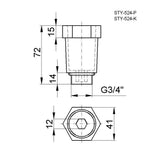 Styron vakdugó 3/4 "piros (STY-524)-1