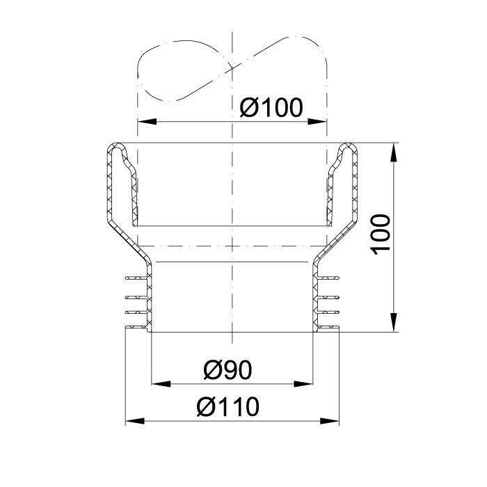 Styron WC - szimering egyenes fehér gumi (STY - 530 - E - G)
