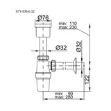 Styron piszoár szifon egyenes 32mm (STY-535-E-32)-1