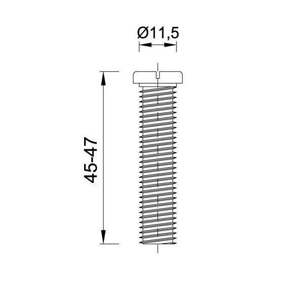 Styron 114mm leeresztőhöz csavar 35mm (STY - 654 - CS)