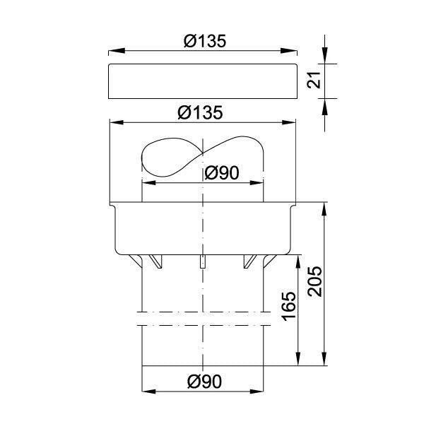 Styron WC bekötő egyenes szett átmérő 90mm (STY - 745 - 2)