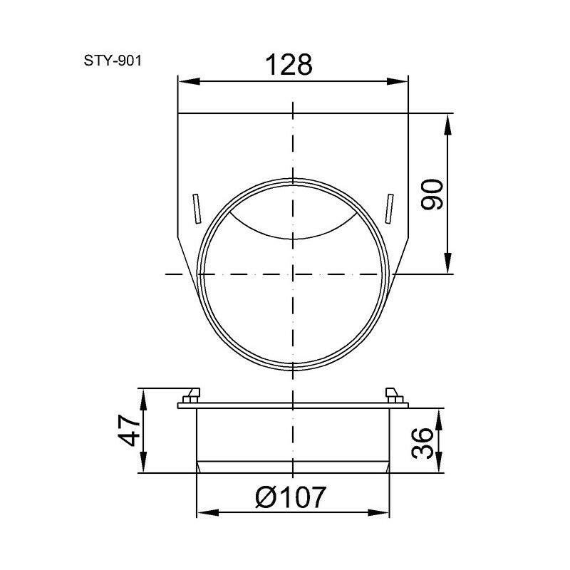 Styron folyóka bekötő elem 110mm (STY - 901)