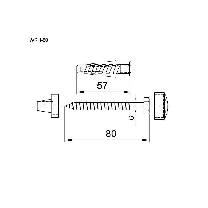Styron WC rögzítő csavar hatlapfejű (WRH-80)-1
