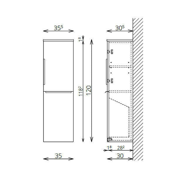 Tboss Dana/Noto/Nola kiegészítő szekrény, 2 ajtós, 120cm (F120 2A) - KIFUTÓ-1