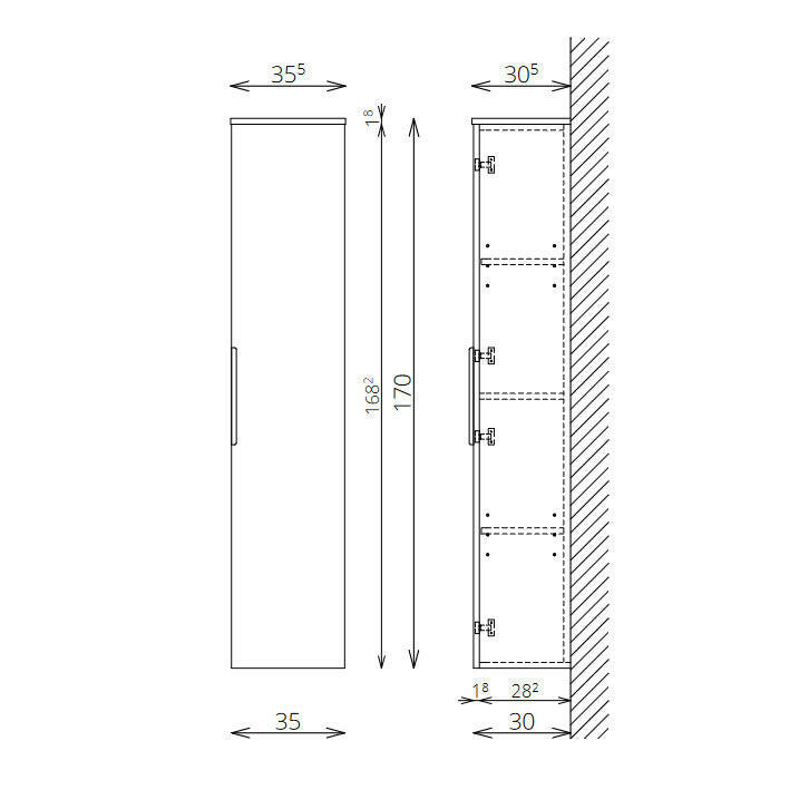 Tboss Dana/Noto/Nola kiegészítő szekrény, 1 ajtós, 170cm (F170 1A) - KIFUTÓ-1