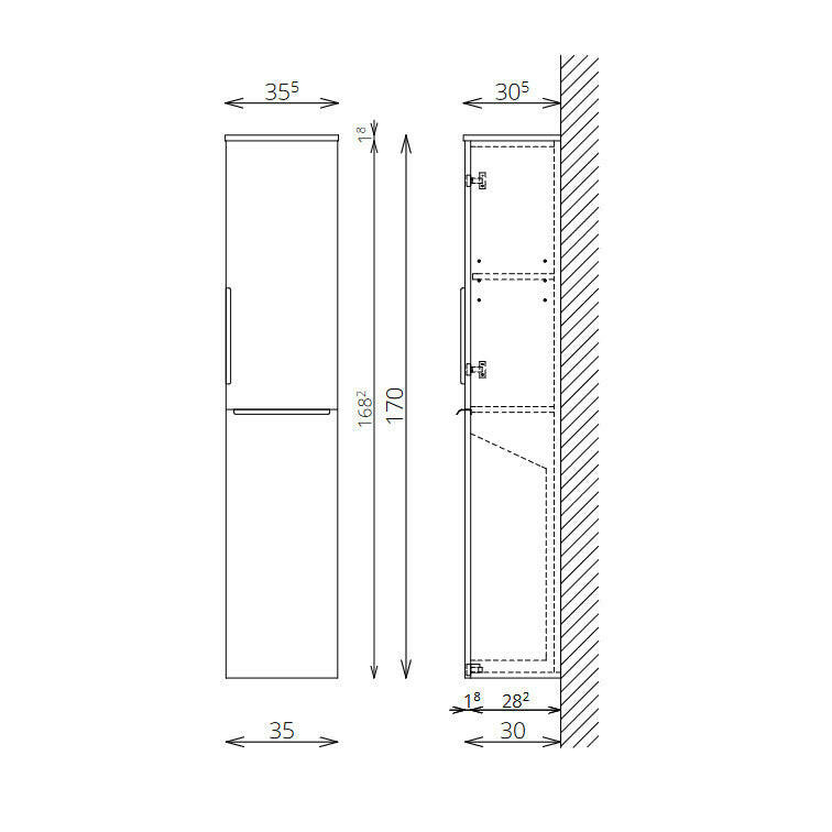 Tboss Dana/Noto/Nola kiegészítő szekrény, 2 ajtós, 170cm (F170 2A) - KIFUTÓ-1