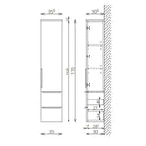 Tboss Dana/Noto/Nola kiegészítő szekrény, 1 ajtós, 2 fiókos, 170cm (F170 1A2F) - KIFUTÓ-1