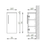 Tboss Famme kiegészítő szekrény, 1 ajtós, 74cm (F74) - KIFUTÓ-2