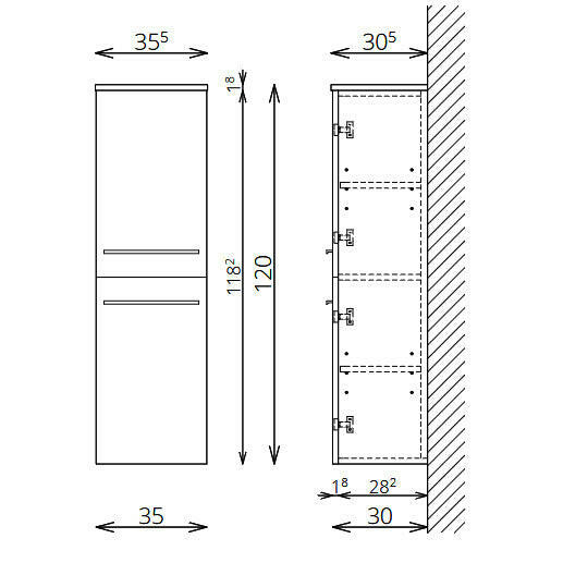 Tboss Famme kiegészítő szekrény, 2 ajtós, 120cm (F120 2A) - KIFUTÓ-1