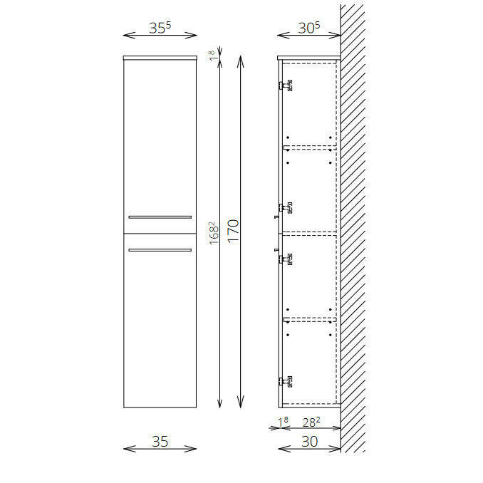 Tboss Famme kiegészítő szekrény, 2 ajtós, 170cm (F170 2A) - KIFUTÓ-1