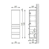 Tboss Leon/Modena kiegészítő szekrény, 1 ajtós, 2 fiókos, 120cm (F120 1A2F) - KIFUTÓ-1