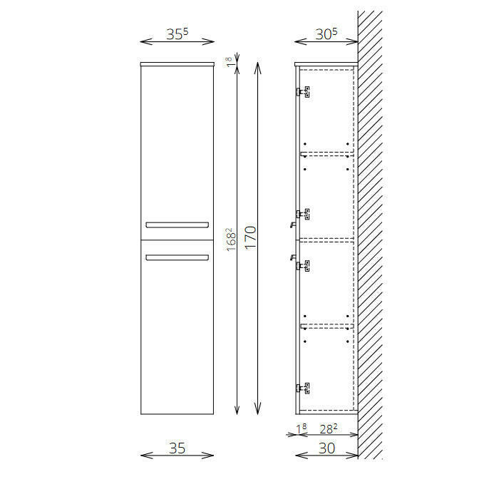 Tboss Leon/Modena kiegészítő szekrény, 2 ajtós, 170cm (F170 2A) - KIFUTÓ-1