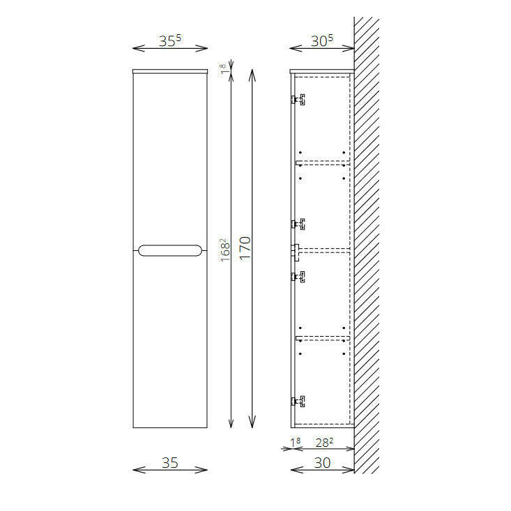 Tboss Luna/Slim kiegészítő szekrény, 2 ajtós, 170cm (F170 2A) - KIFUTÓ-1