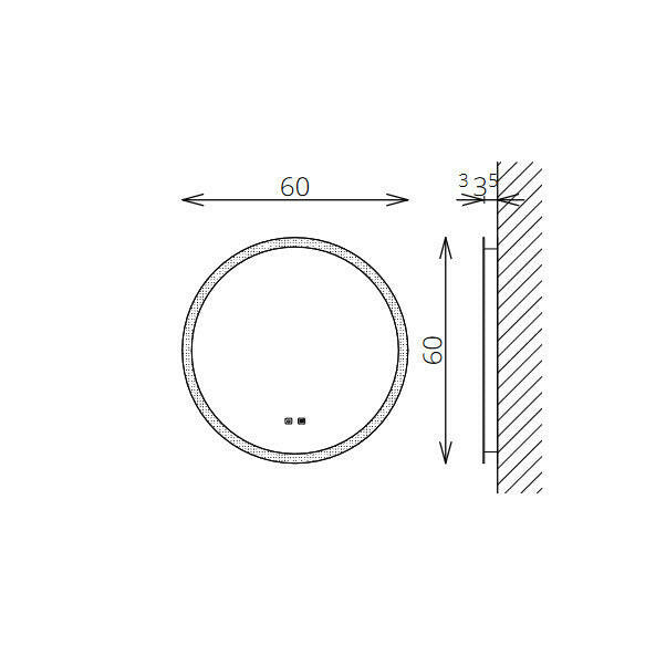 Tboss Floating Mirror Aura Round 60 laptükör, led, érintőkapcsoló, páramentesítő-2