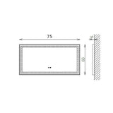 Tboss Floating Mirror Aura 75x60 laptükör, led, érintőkapcsoló, páramentesítő-2