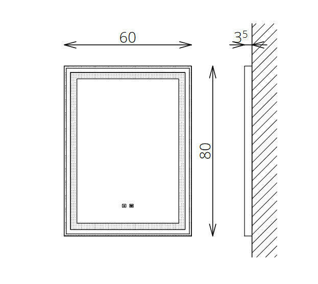 Tboss Floating Mirror Aura 60x80 álló laptükör, led, érintőkapcsoló, páramentesítő