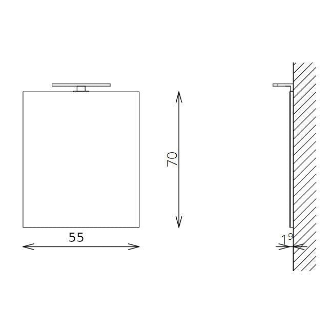 Tboss Floating Mirror Easy laptükör, 30cm - es led lámpával, 55x70