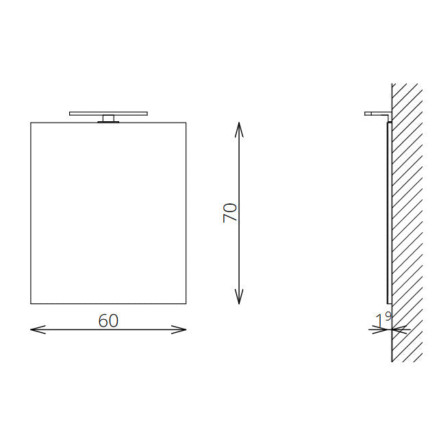 Tboss Floating Mirror Easy 60 laptükör, 30cm-es led lámpával, 60x70-1