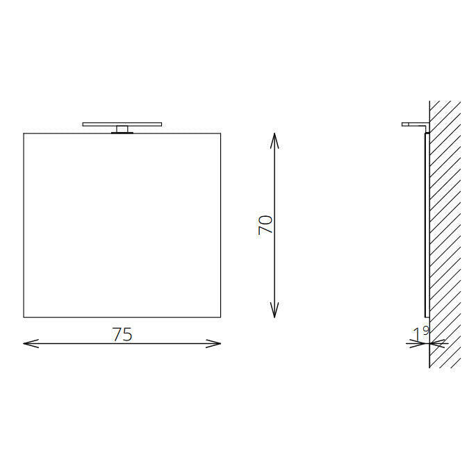 Tboss Floating Mirror Easy laptükör, 30cm - es led lámpával, 75x70