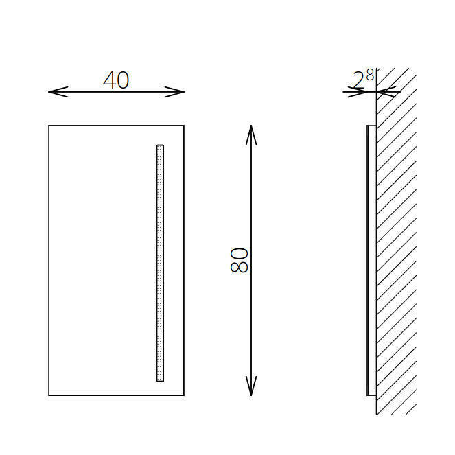 Tboss Floating Mirror Lux 40x80 laptükör, piperetükörrel, leddel - KIFUTÓ-1