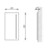 Tboss Floating Mirror Lux 40x80 laptükör, piperetükörrel, leddel - KIFUTÓ-1