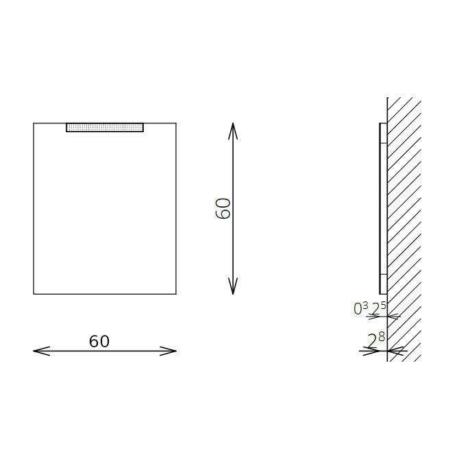 Tboss Floating Mirror Soft 60 laptükör, led világítással, kapcsolóval - KIFUTÓ-1