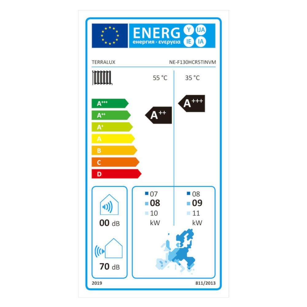 TERRALUX Sunglow 12 monoblokk levegő - víz hőszivattyú, 3 fázis, Wi - fi - s 4,5kW - 12,7kW,DC inverter,R290 (NE - F130HCR5TI)