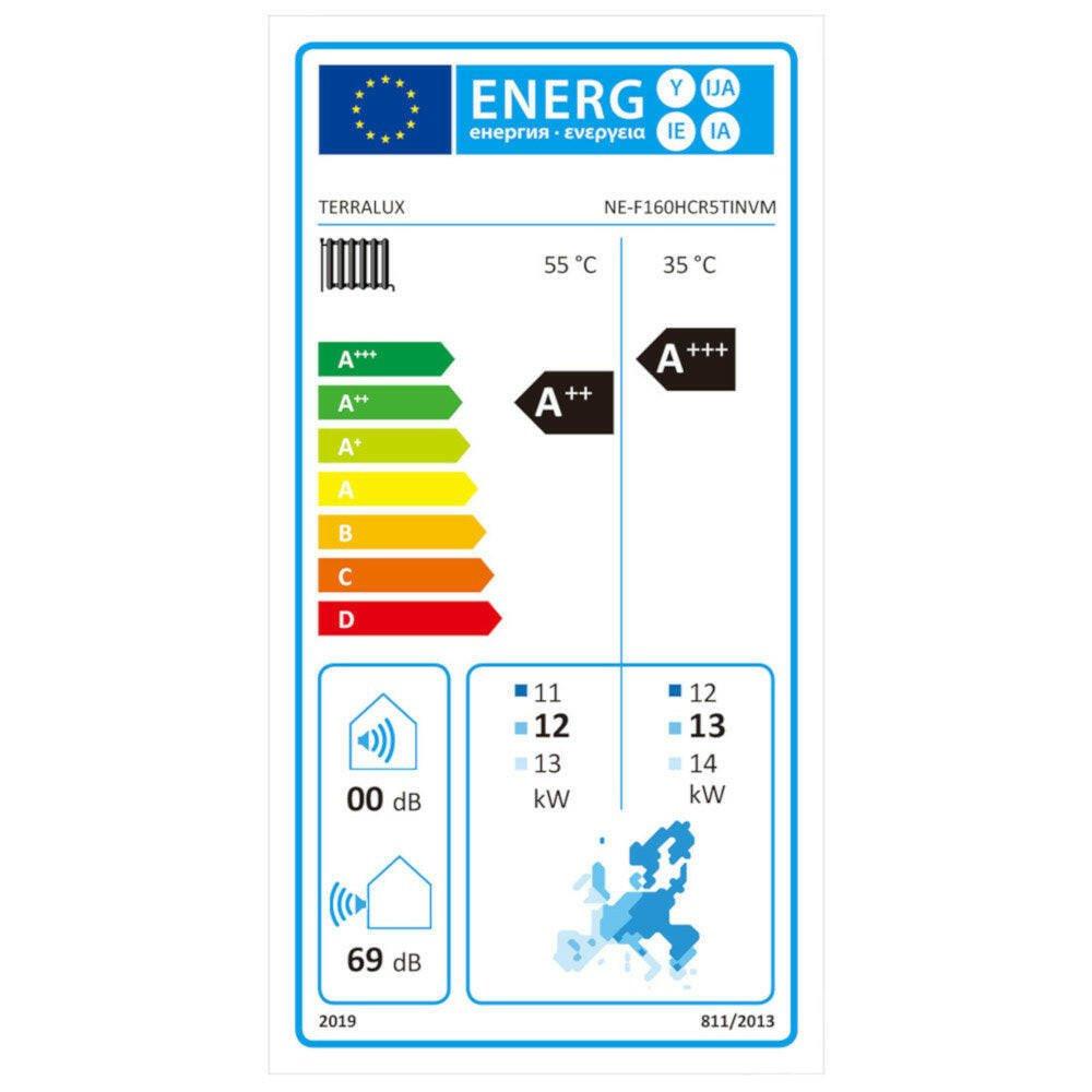 TERRALUX Sunglow 16 monoblokk levegő - víz hőszivattyú, 3 fázis, Wi - fi - s, 6kW - 16kW,DC inverter,R290(NE - F160HCR5TI)