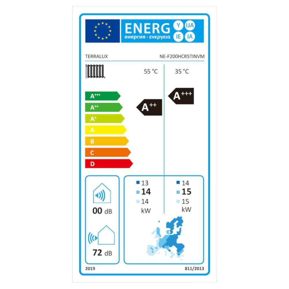 TERRALUX Sunglow 20 monoblokk levegő - víz hőszivattyú, 3 fázis, Wi - fi - s 6,7kW - 20,3kW,DC inverter,R290 (NE - F200HCR5TI)