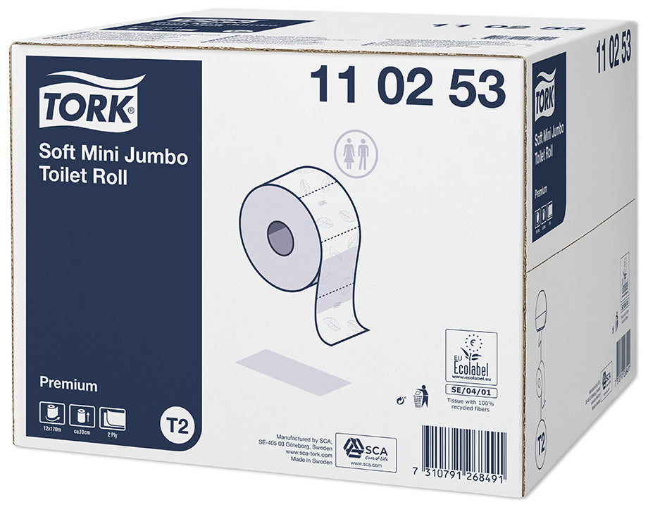 Tork toalettpapír Soft Mini Jumbo, T2, fehér-0