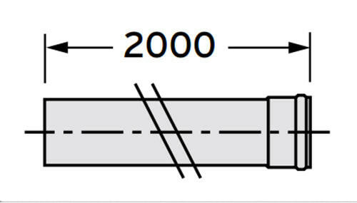 VAILLANT 80 füstgáz hosszab.cső 2fm feh. ALU-0