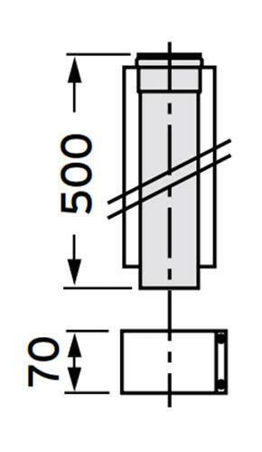 VAILLANT 80/125 PP hosszabbító cső 50 cm (303202)