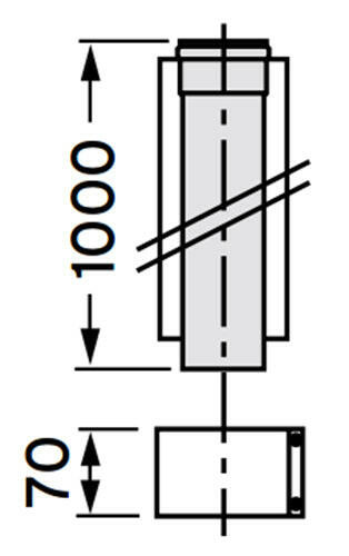 VAILLANT 80/125 PP hosszabbítócső 100 cm-0