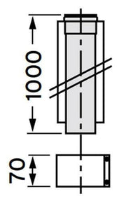VAILLANT 80/125 PP hosszabbító cső 100 cm (303203)