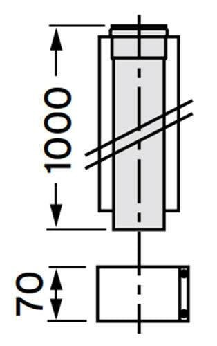 VAILLANT 80/125 PP hosszabbító cső 100 cm (303203)