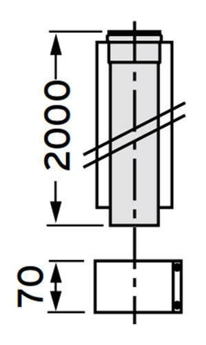VAILLANT 80/125 PP hosszabbító cső 200 cm (303205)