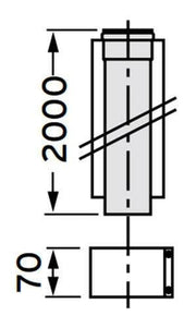 VAILLANT 80/125 PP hosszabbító cső 200 cm (303205)