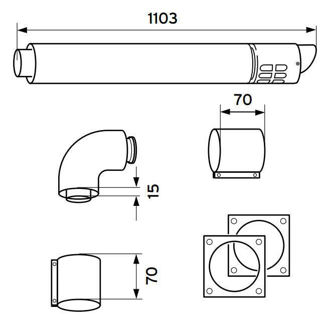VAILLANT 80/125 PP vízszintes falátvezetés (303209)