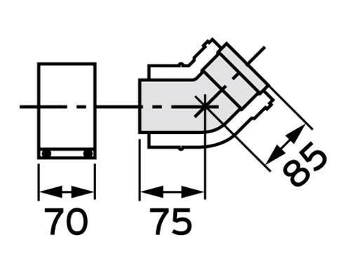 VAILLANT 80/125 PP könyök 45° /2db/ (303211)