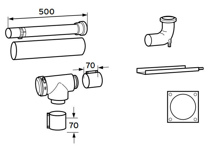 VAILLANT 80/125 PP vízszint. kéményrendszer-0