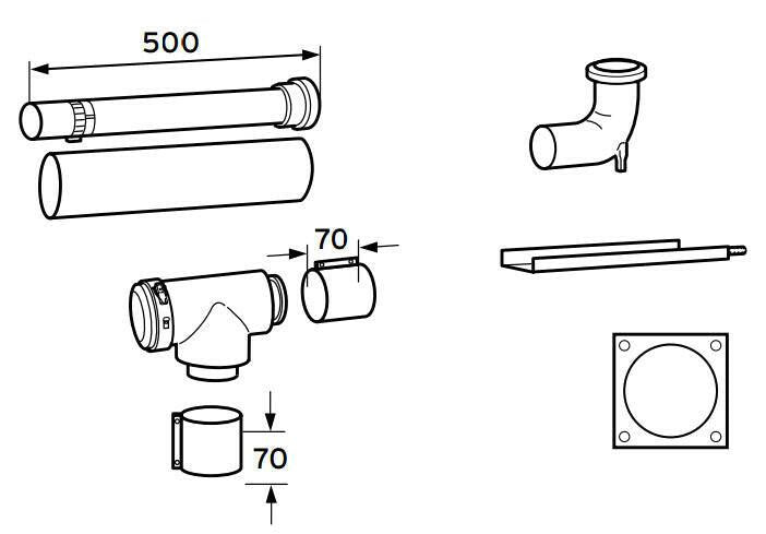 VAILLANT 80/125 PP alapkészlet kéményaknás égéstermék elvezetéshez (303250)