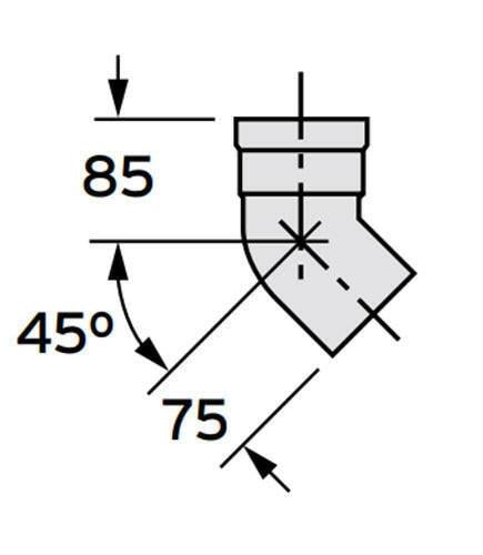 VAILLANT 80 PP ív 45° (2db) (303259)