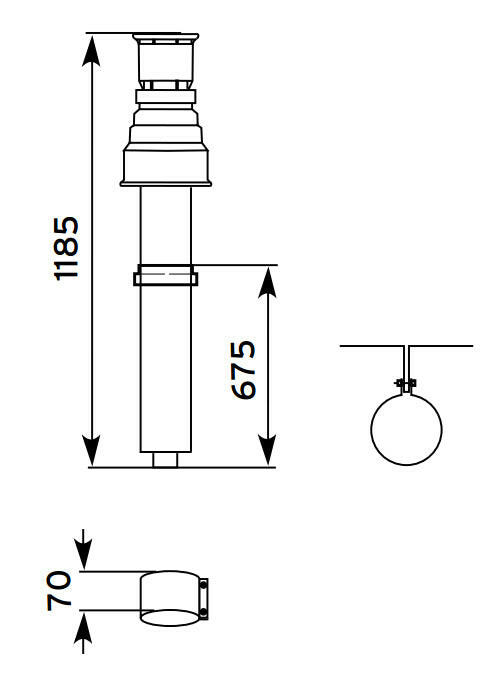 VAILLANT 80/125 ALU függőleges kivezető fek.-0